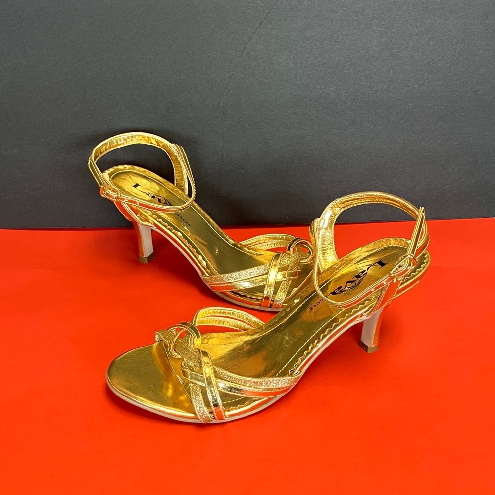 Chic Gold Strappy Heels